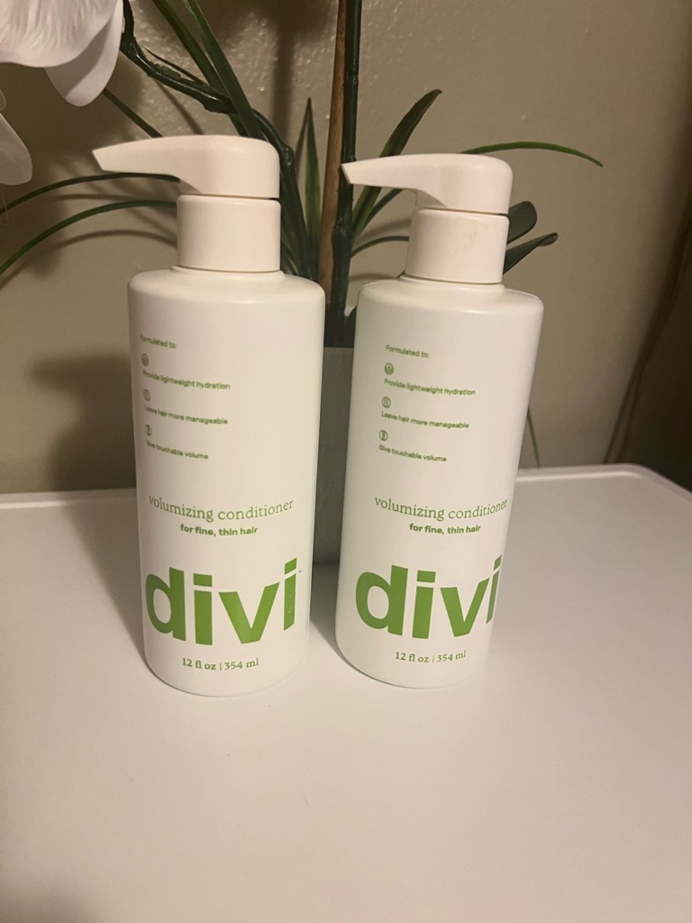 Divi Volumizing Conditioner for Fine Hair - White & Green lot of 2